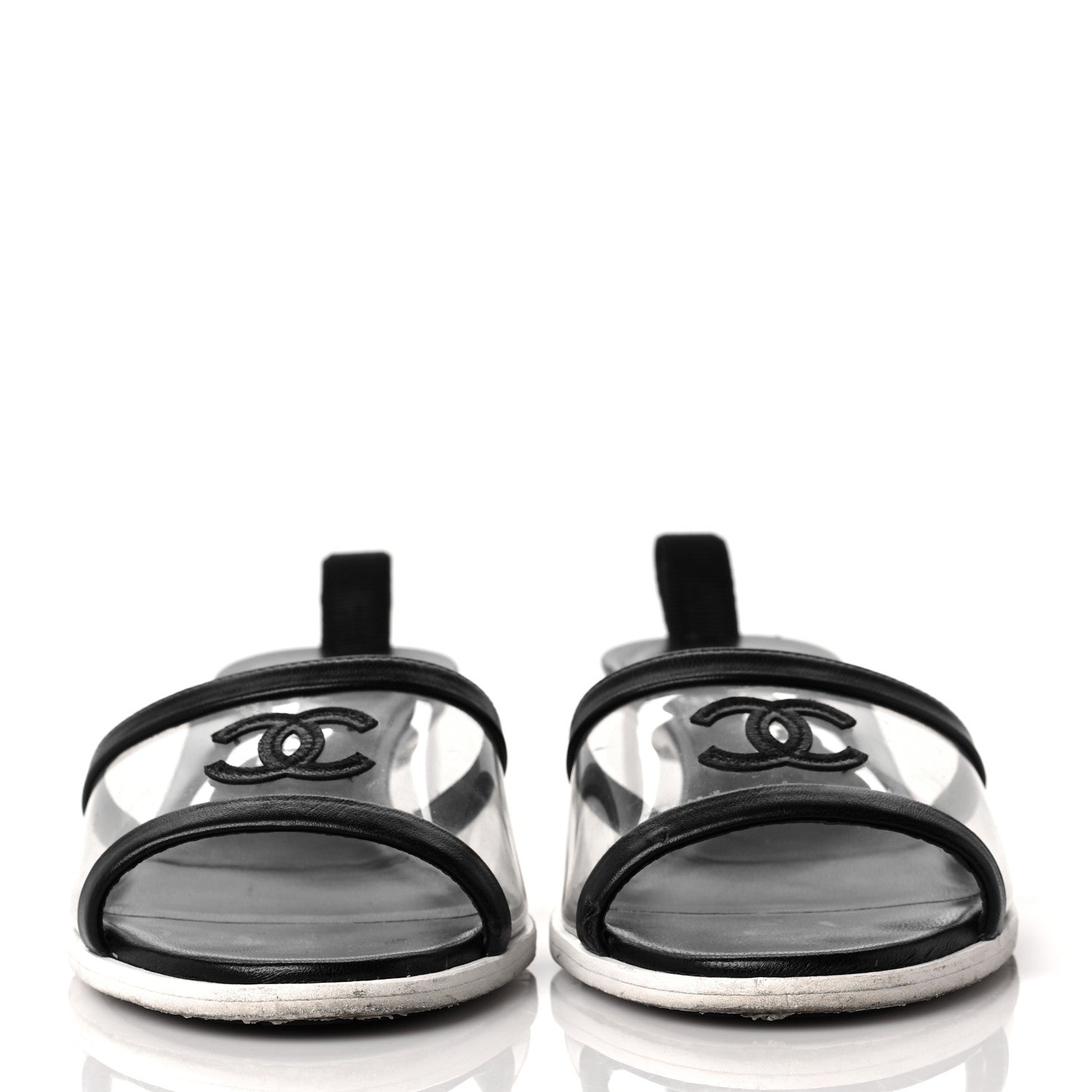 Chanel Lambskin PVC Mule 36.5 Transparent Black 2 of 10