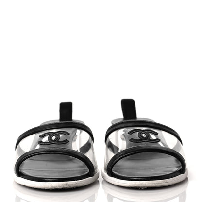 Chanel Lambskin PVC Mule 36.5 Transparent Black 2 of 10