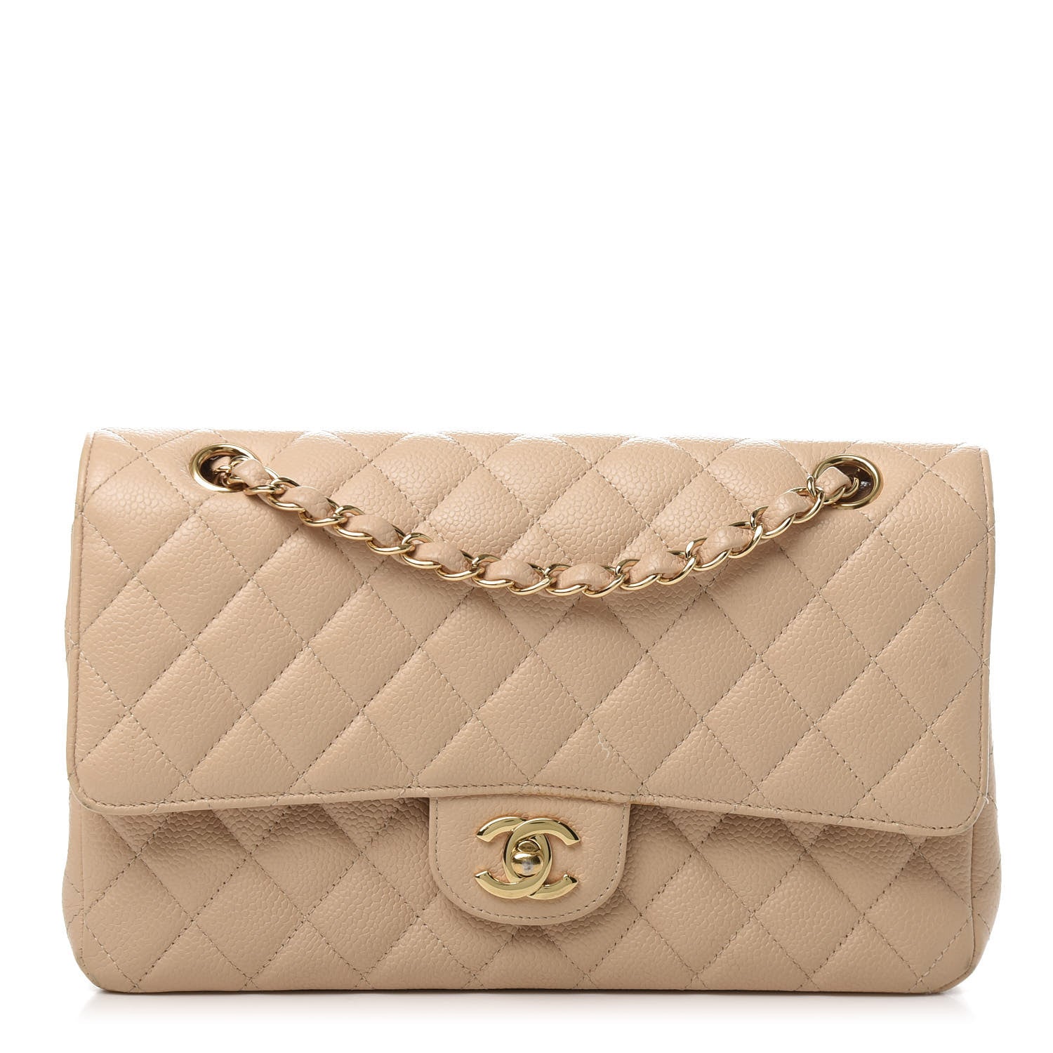 Chanel Caviar Quilted Medium Double Flap Beige Clair 1 of 11