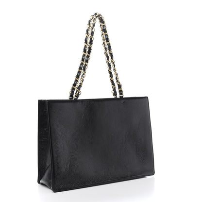 Chanel Shiny Aged Calfskin Shopping Bag Black 3 of 12