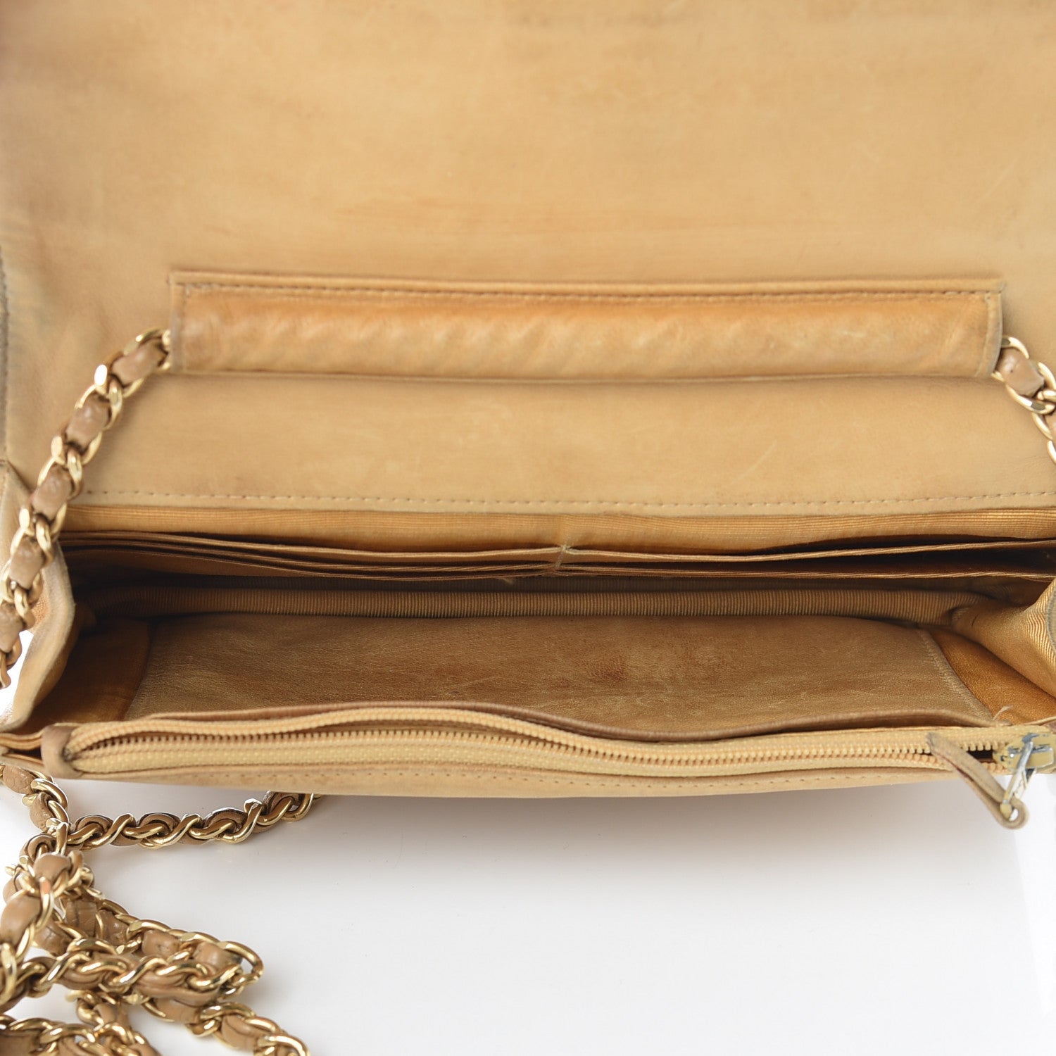 Chanel Caviar Timeless CC Wallet On Chain WOC Beige 5 of 17