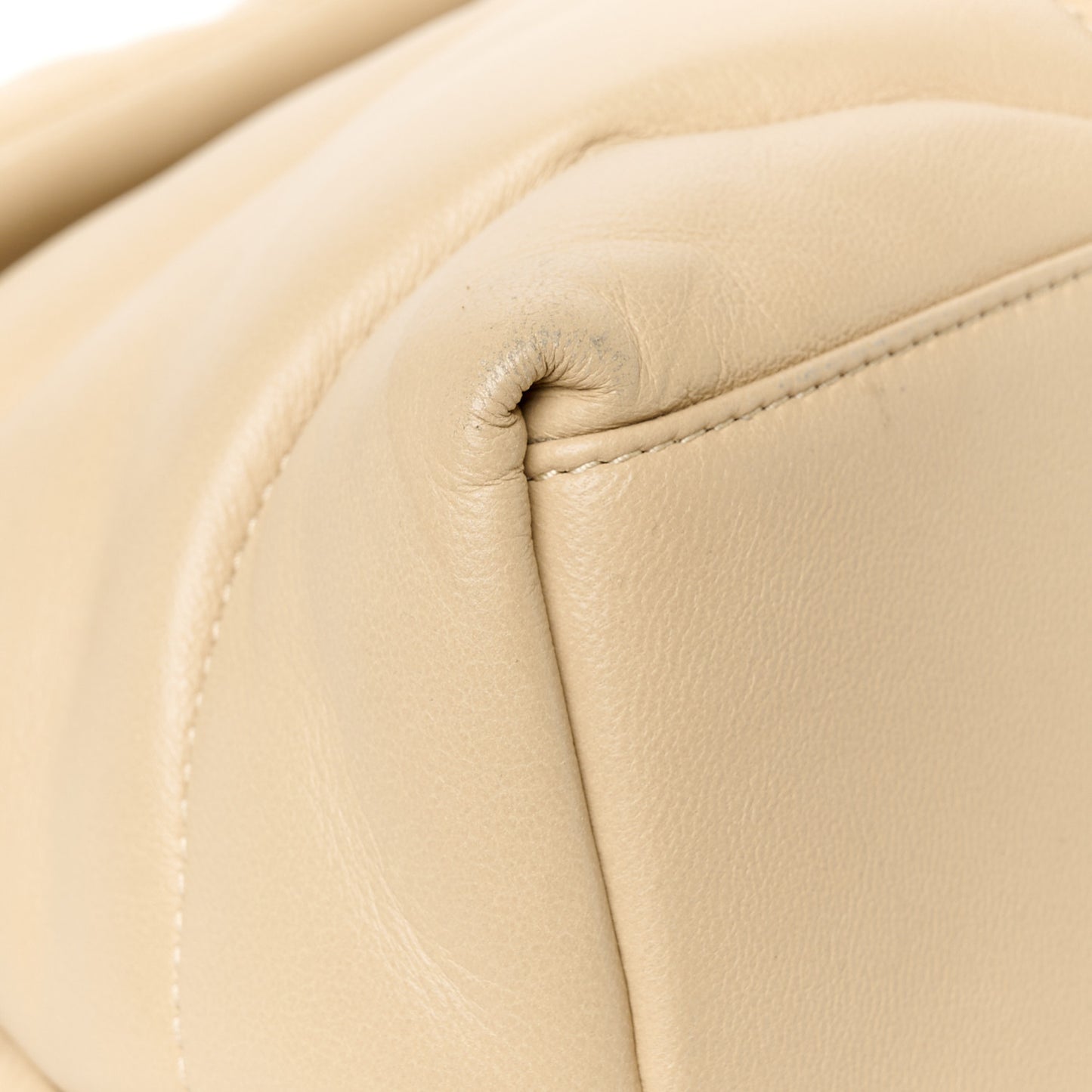 Lambskin Quilted Medium Loulou Puffer Monogram Chain Satchel Dark Beige
