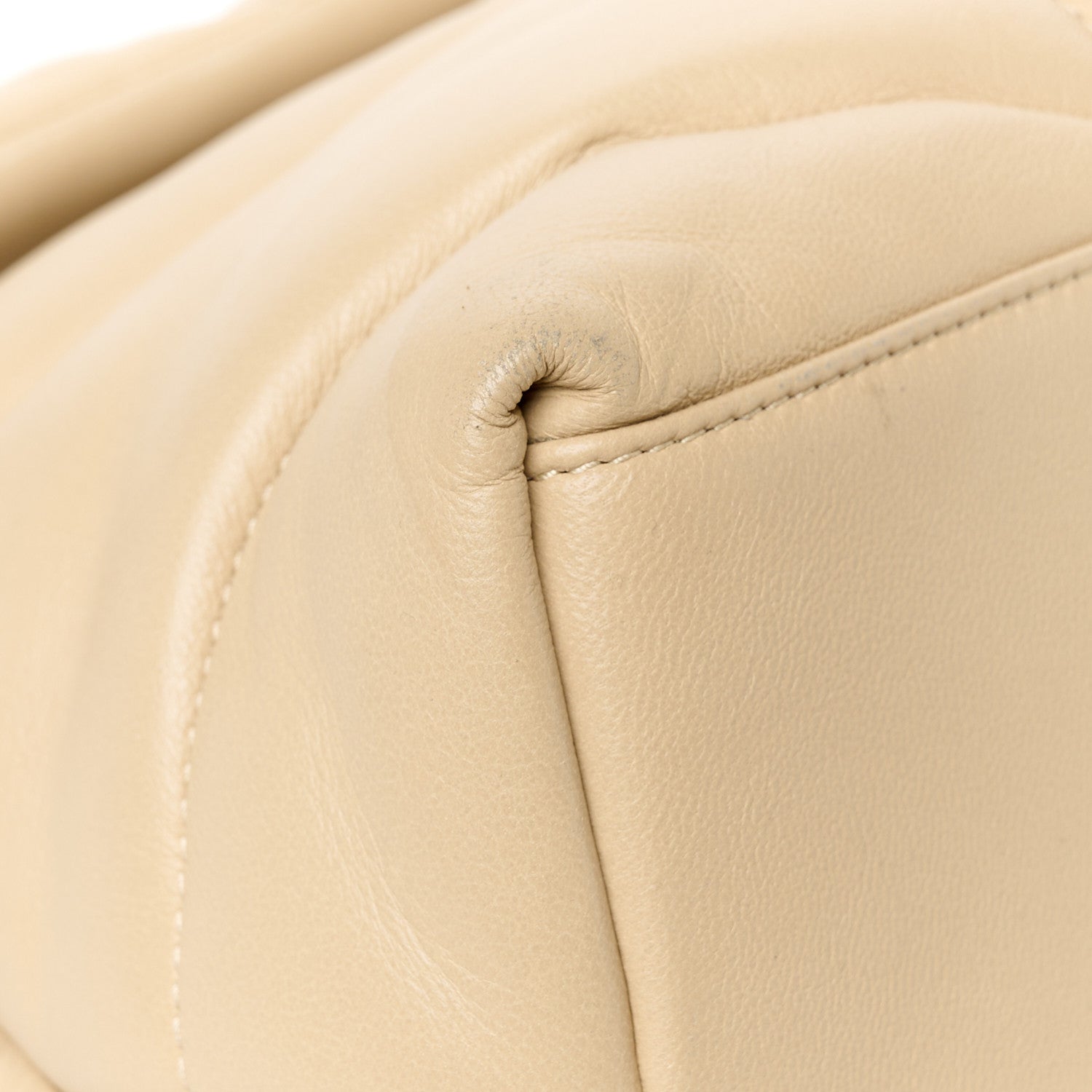 Saint Laurent Lambskin Quilted Medium Loulou Puffer Monogram Chain Satchel Dark Beige 12 of 13