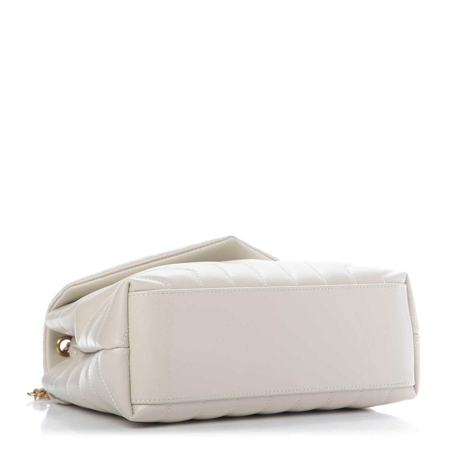 Calfskin Y Quilted Monogram Small Loulou Chain Satchel Ivory
