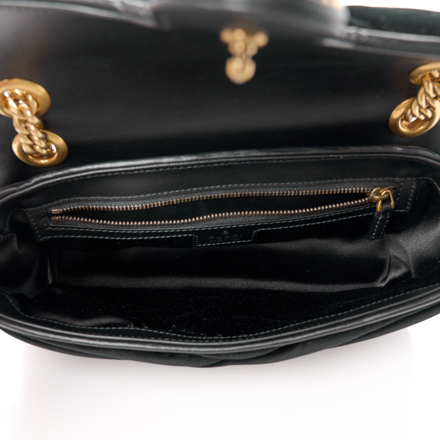 Gucci Velvet Matelasse Double G Studs Small Torchon GG Marmont Shoulder Bag Black 6 of 11