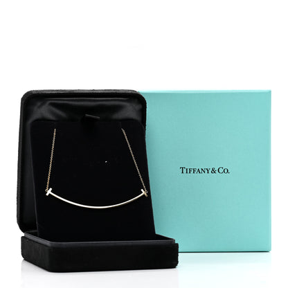 Tiffany 18K Yellow Gold Large T Smile Pendant Necklace 6 of 6
