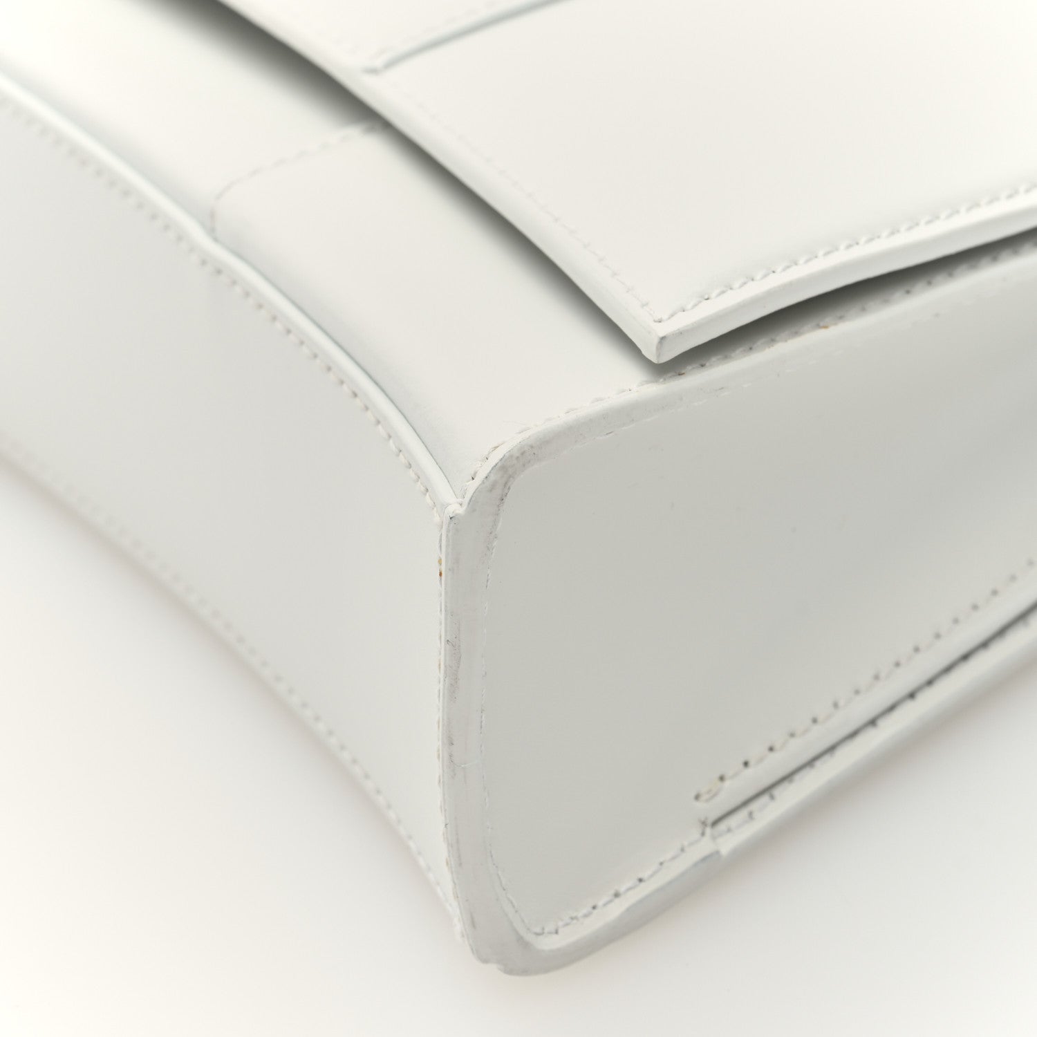 Balenciaga Shiny Box Calfskin Tonal B Hourglass Stretch Top Handle Bag White 9 of 10