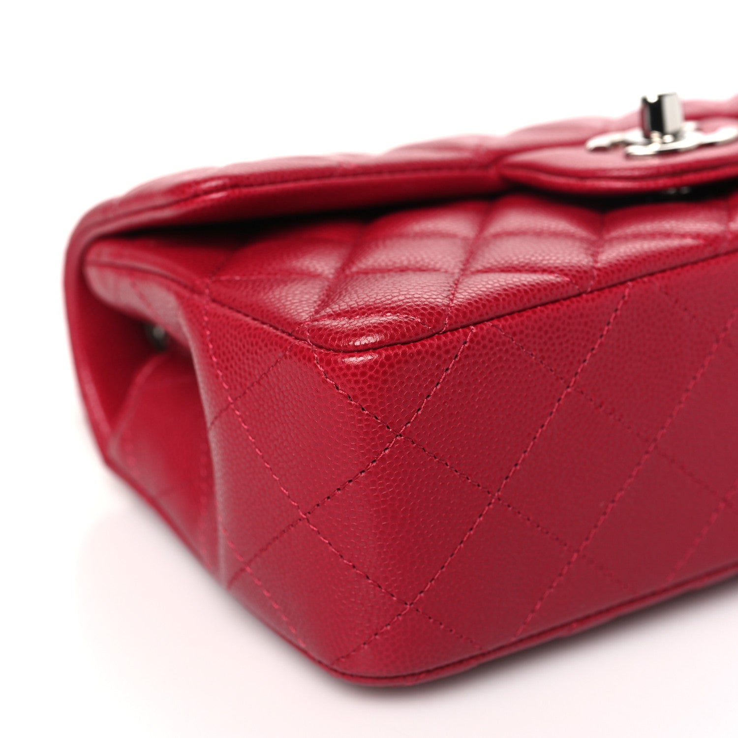 Chanel Caviar Quilted Mini Rectangular Flap Red 9 of 10
