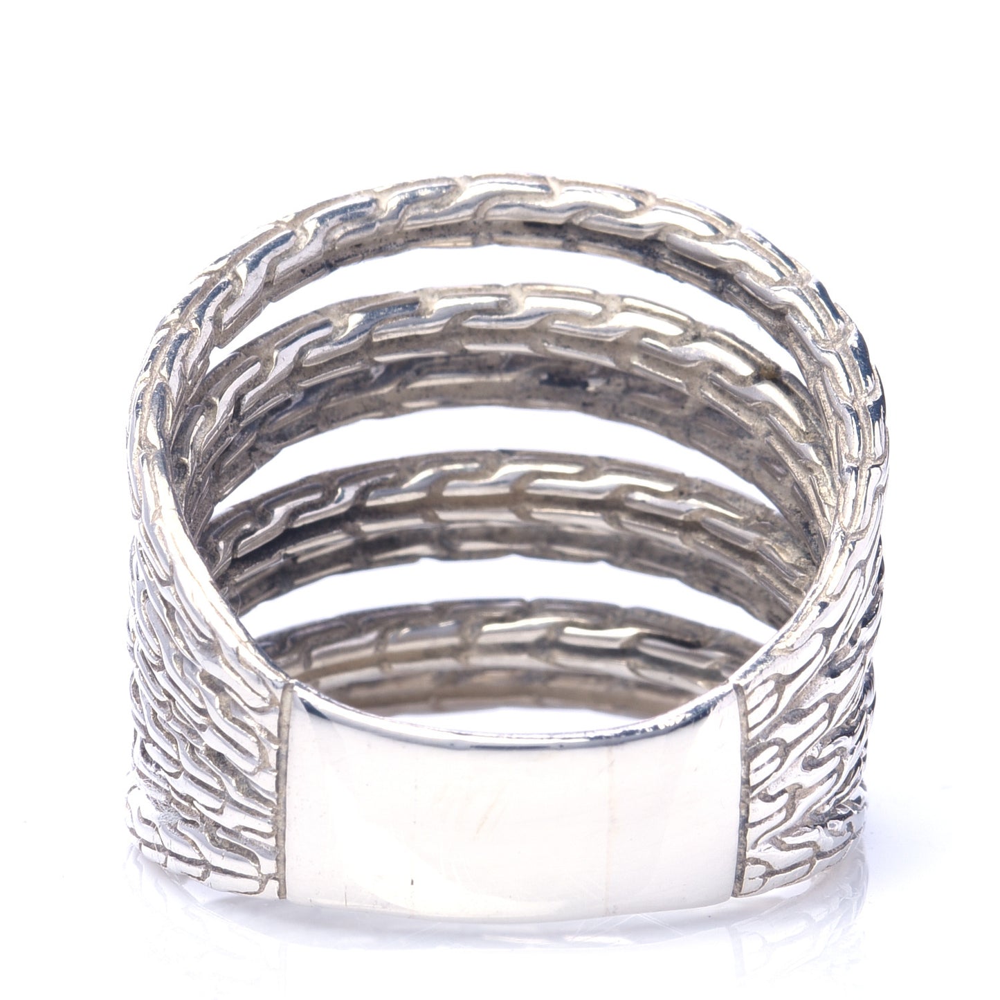 Sterling Silver Classic Chain Multi Row Ring 10