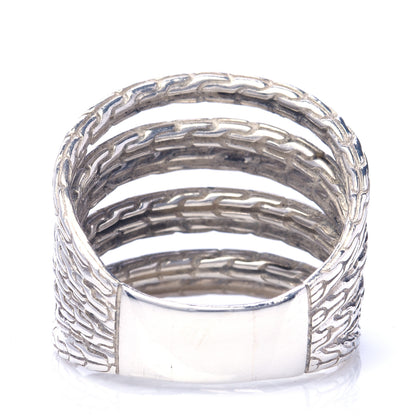 John Hardy Sterling Silver Classic Chain Multi Row Ring 10 3 of 4