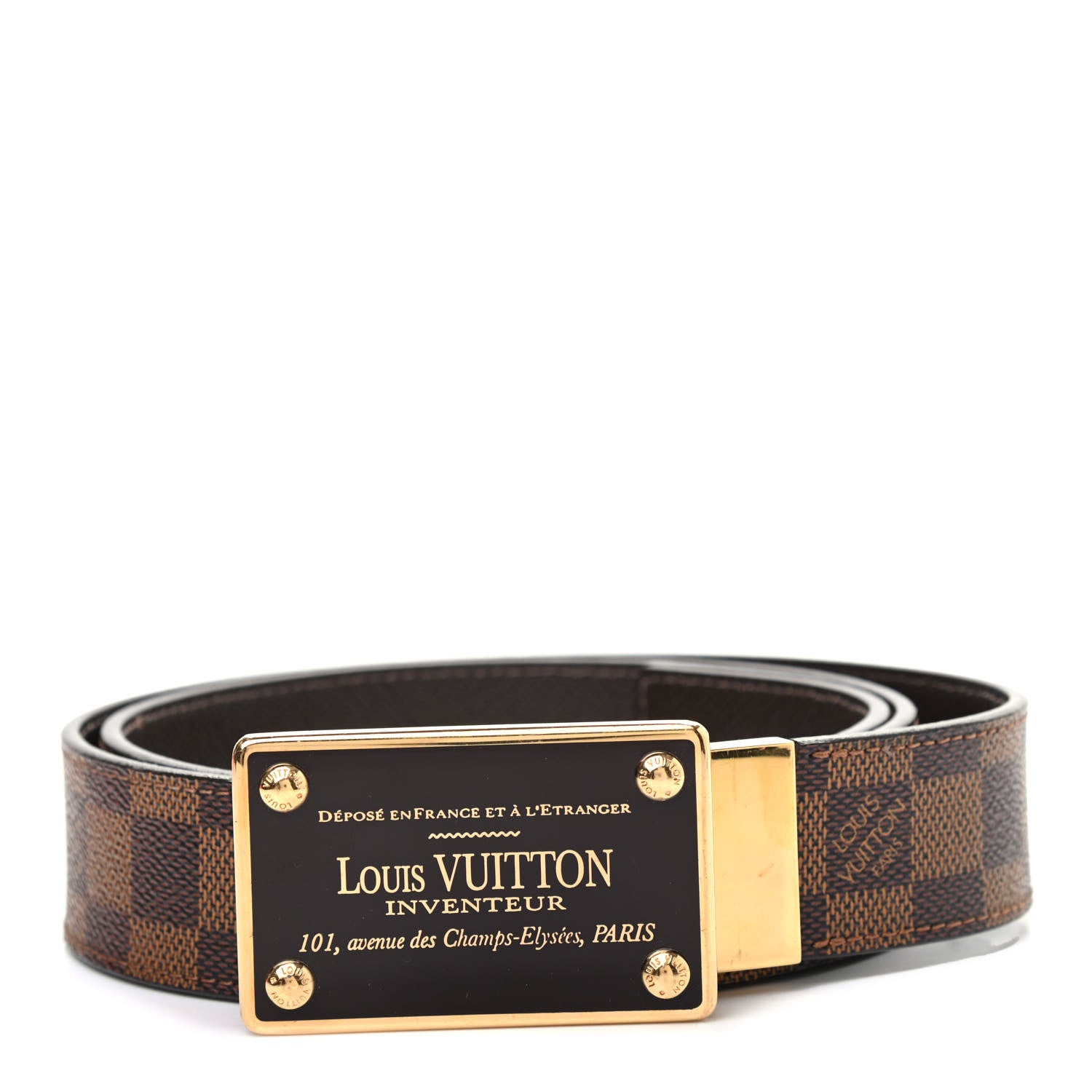 Louis Vuitton Damier Ebene 35mm Inventeur Reversible Belt 95 38 1 of 6