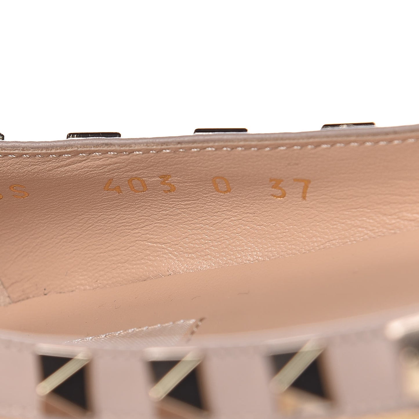 Metallic Elaphe Rockstud Ballerina Flats 37 Gold Poudre