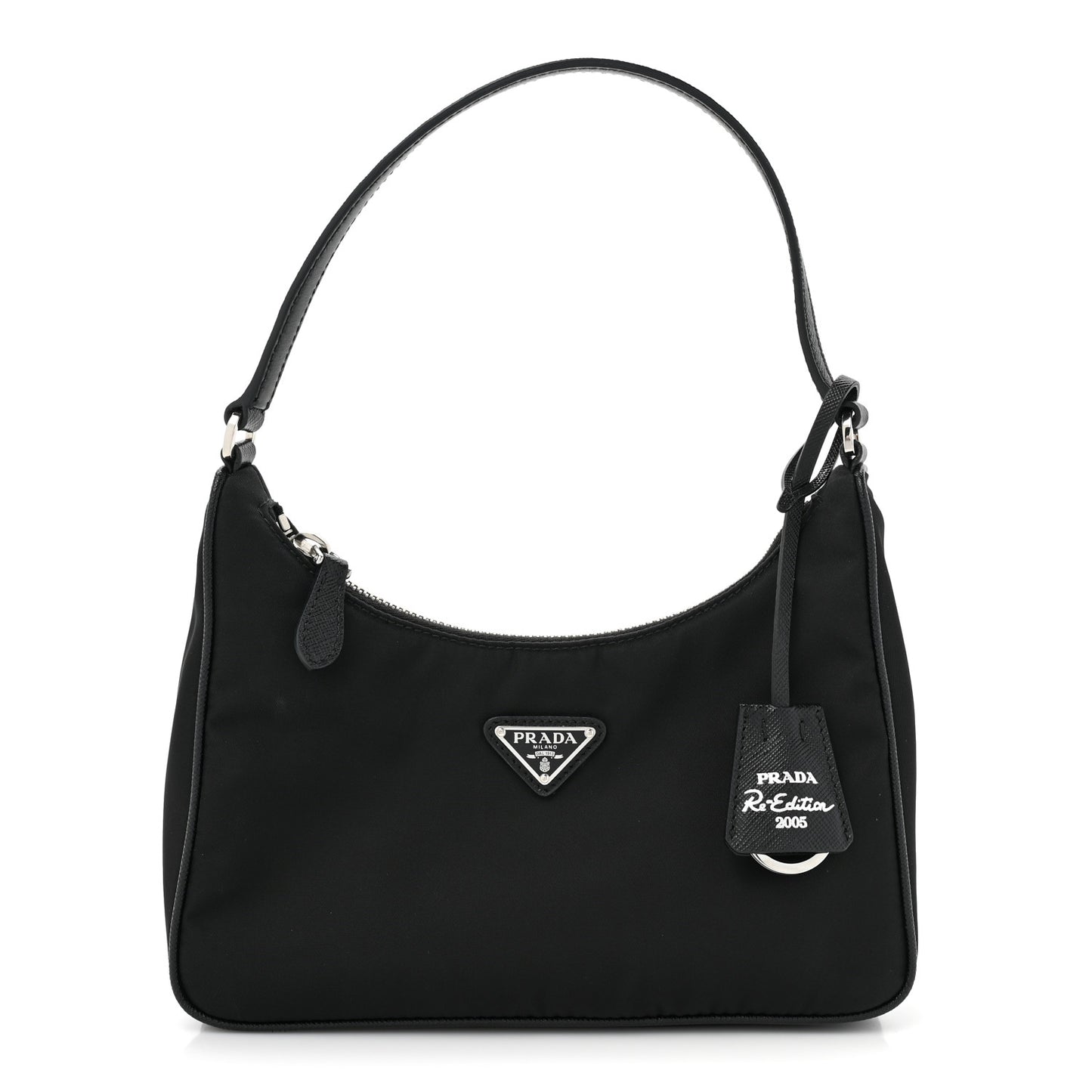 Tessuto Nylon Saffiano Mini Re-Edition 2005 Bag Black
