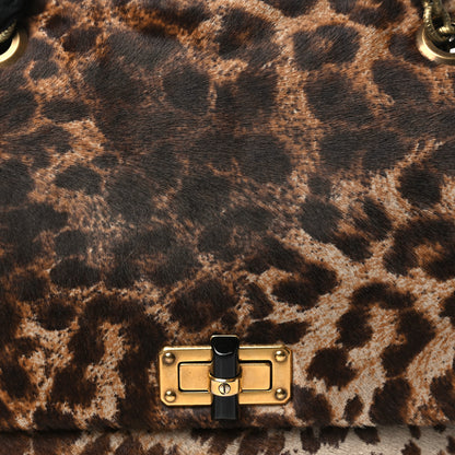 Lanvin Calfskin Pony Hair Happy Square Shoulder Bag Leopard 7 of 9