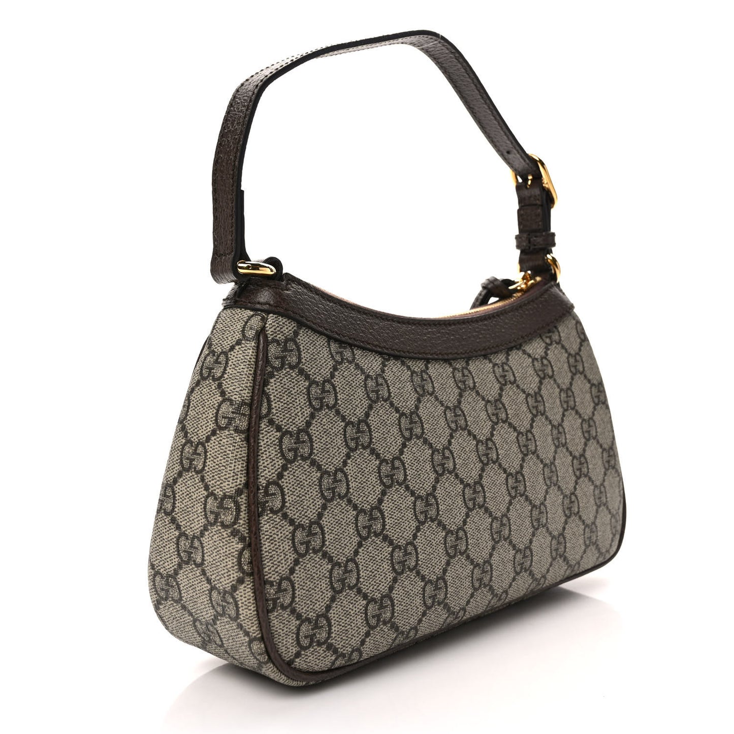 GG Supreme Monogram Textured Dollar Calfskin Small Ophidia Hobo Beige Ebony New Acero