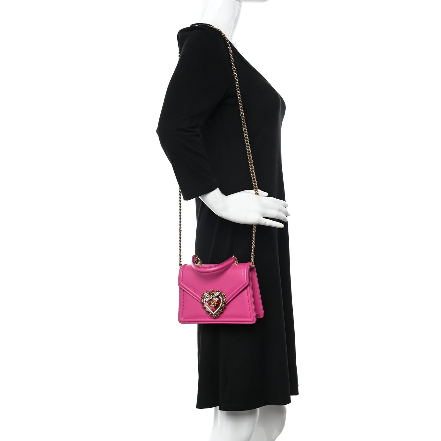 Smooth Calfskin Small Devotion Envelope Top Handle Bag Pink
