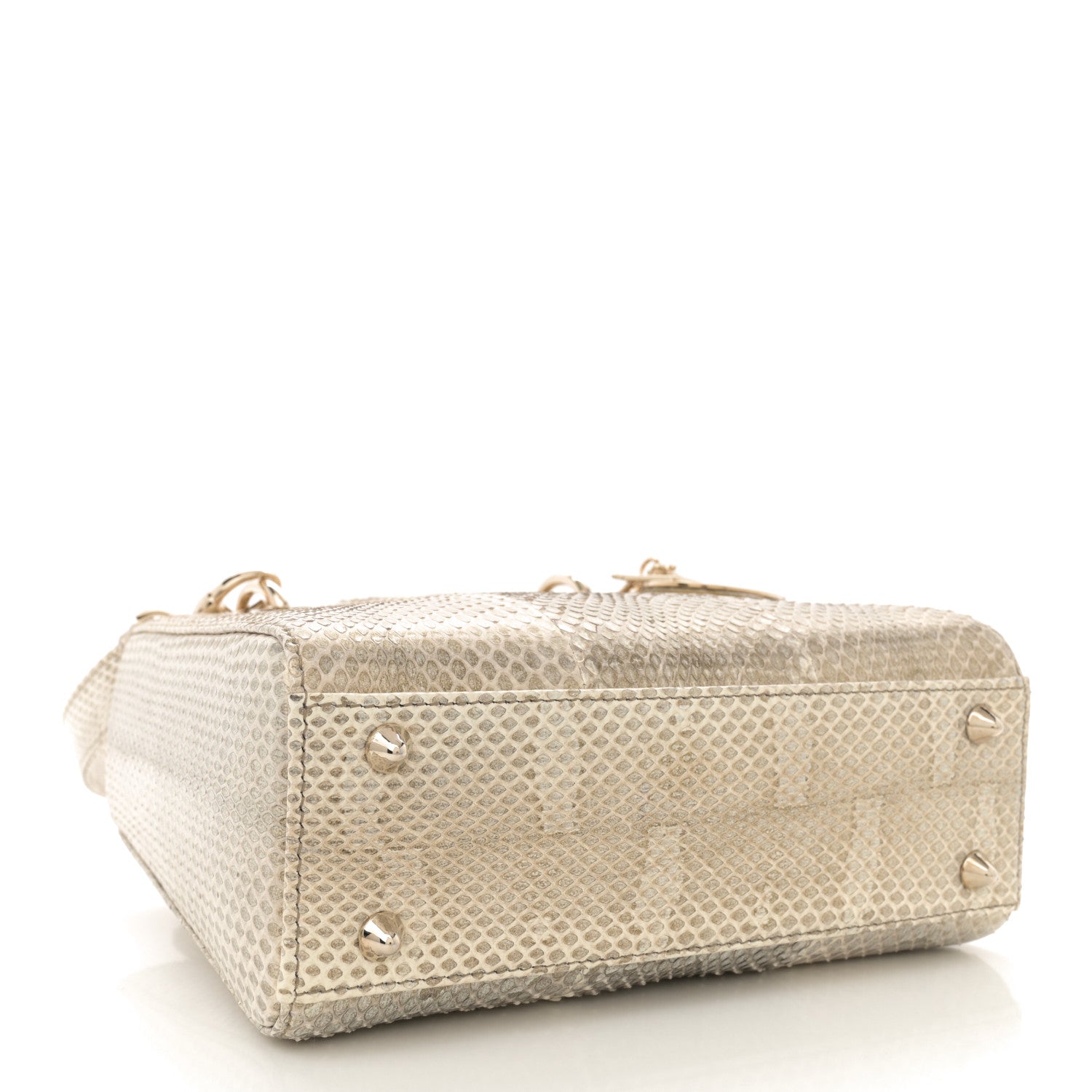 Christian Dior Metallic Snakeskin Small Lady Dior Gold 4 of 11