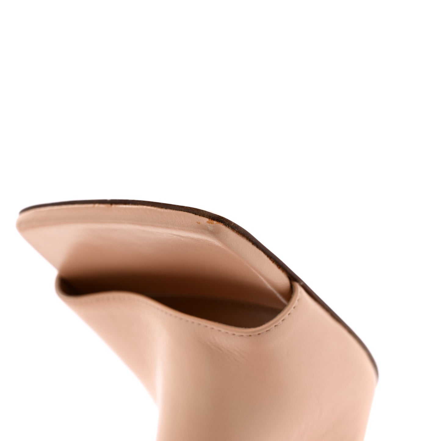 Lambskin Stretch Mule Sandals 40 Porridge