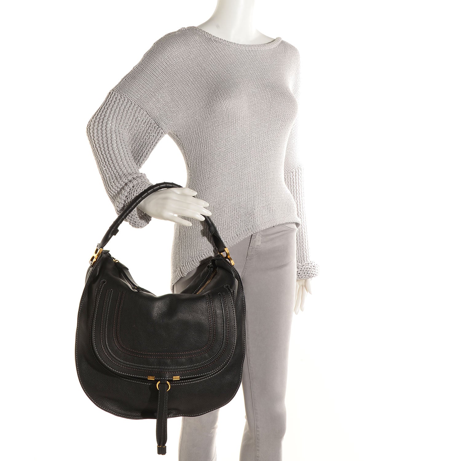 Chloe Calfskin Large Marcie Hobo Black 2 of 8