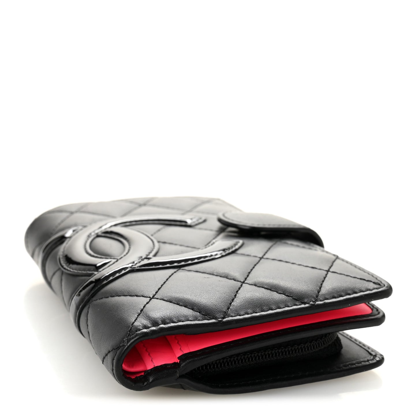 Calfskin Cambon Zipped Pocket Wallet Black