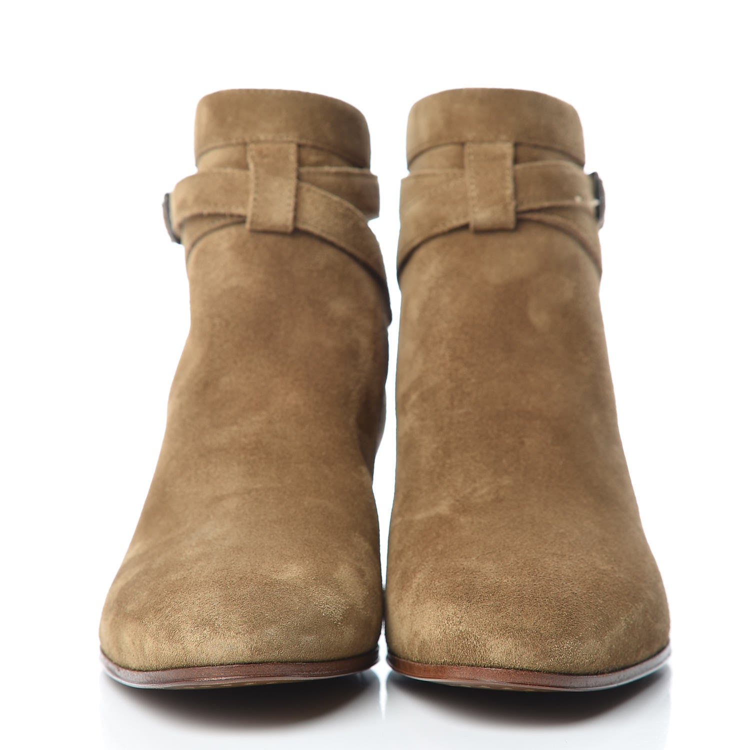 Saint Laurent Suede Womens Blake Ankle Boots 37.5 New Sigaro 2 of 9