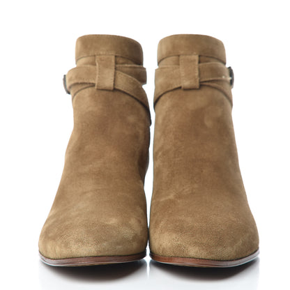Saint Laurent Suede Womens Blake Ankle Boots 37.5 New Sigaro 2 of 9