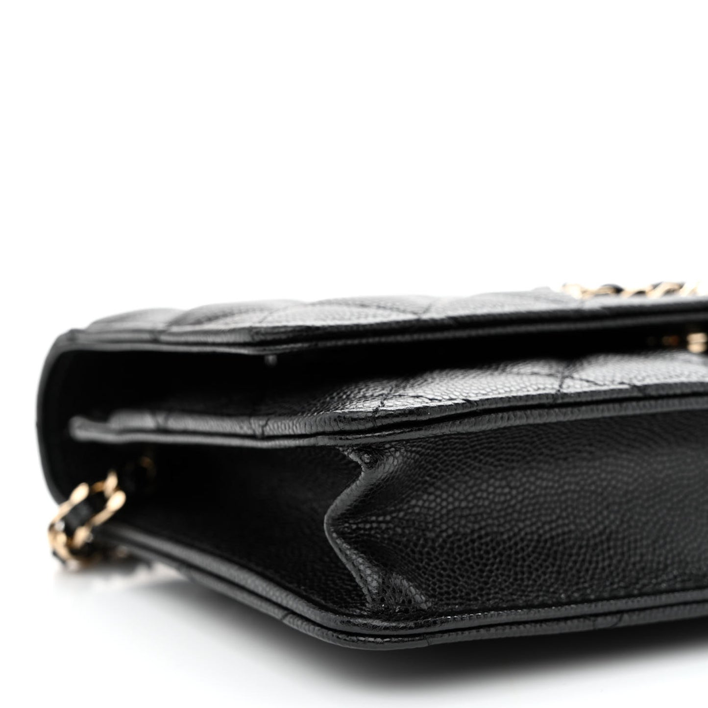 Caviar Quilted French New Wave Chain CC Wallet On Chain WOC Black