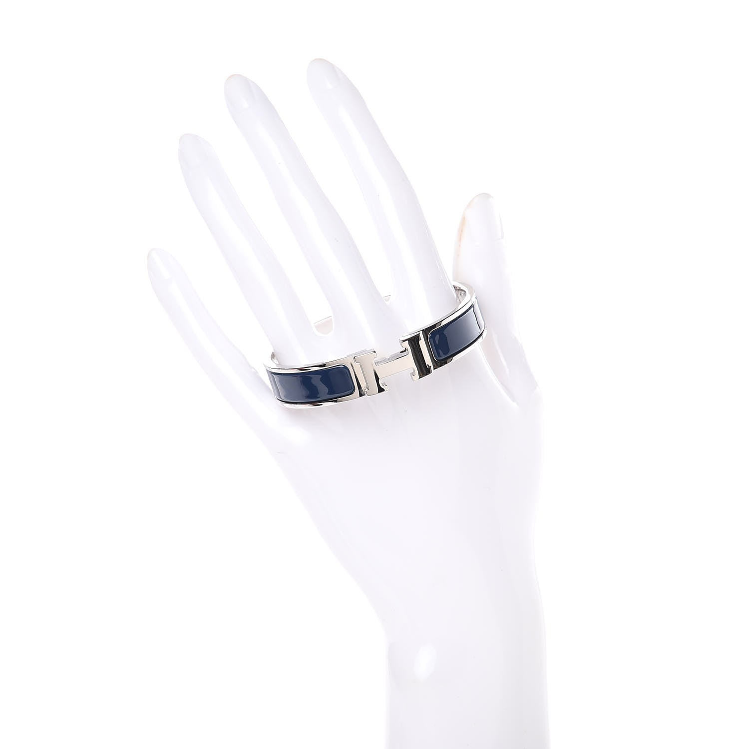Hermes Narrow Enamel Clic Clac H Bracelet PM Bleu Biarritz 2 of 4