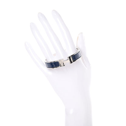 Hermes Narrow Enamel Clic Clac H Bracelet PM Bleu Biarritz 2 of 4