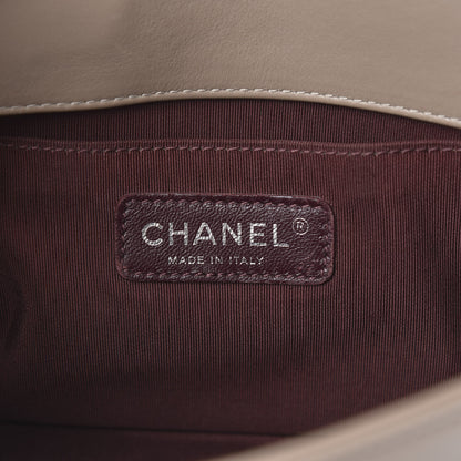 Chanel Calfskin Chevron Quilted Medium Boy Flap Taupe 6 of 13