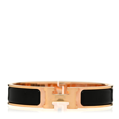 Hermes Enamel Narrow Clic Clac H Bracelet PM Black 1 of 5