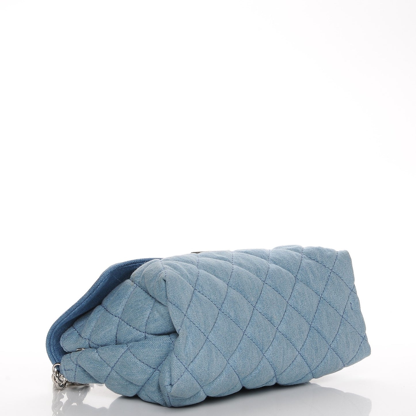 Eco Denim Quilted Small Beckett Shoulder Bag Blue