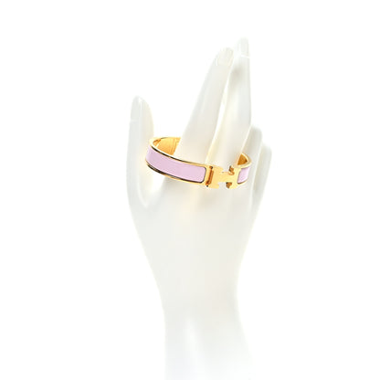 Hermes Enamel Narrow Clic Clac H Bracelet PM Rose Dragee 2 of 6