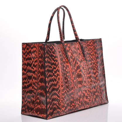 Balenciaga Python Papier A4 Tote Red 3 of 7