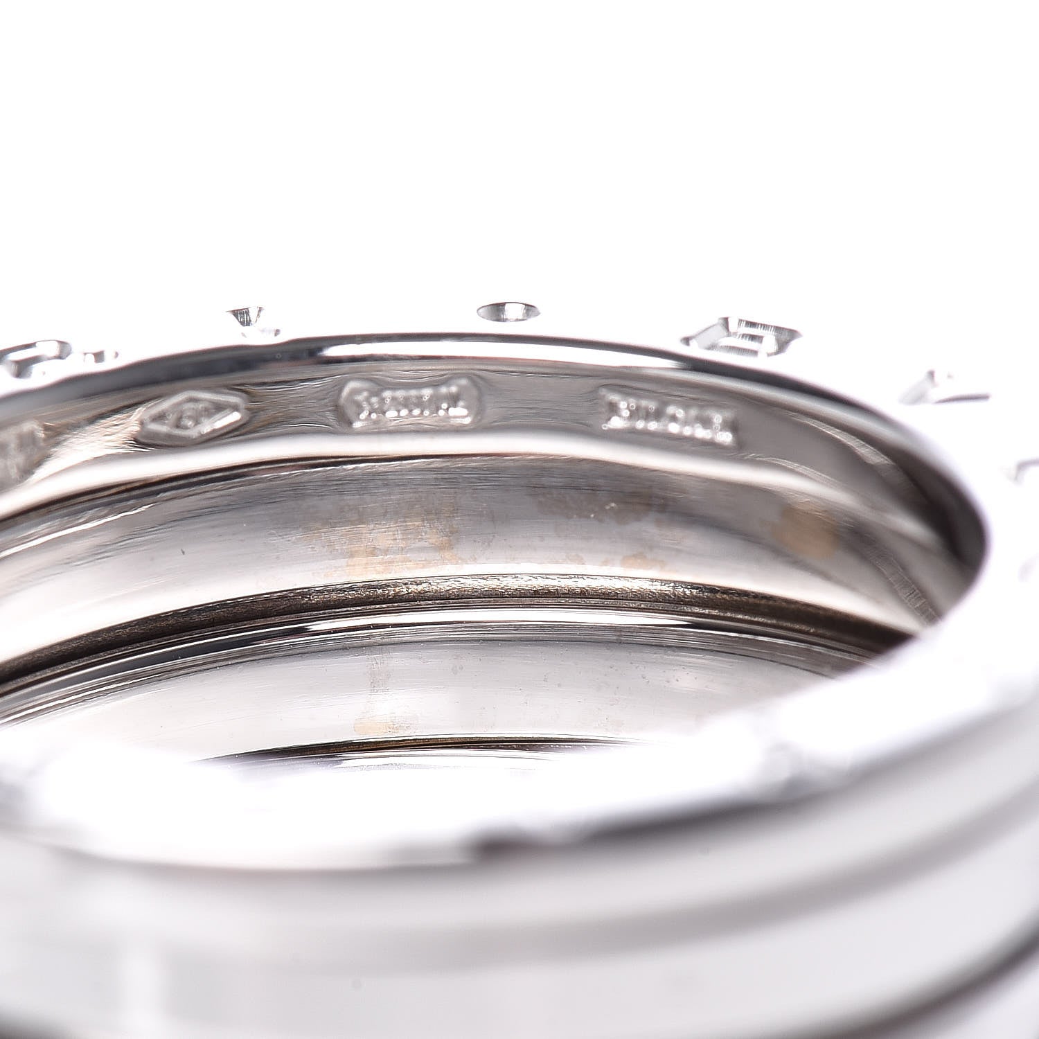 Bulgari 18K White Gold B.Zero1 3 Band Ring 56 7.5 6 of 6