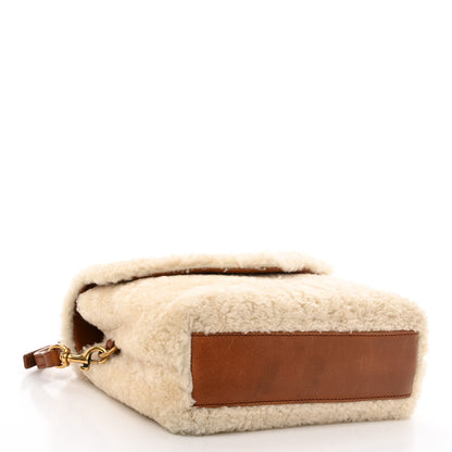 Saint Laurent Shearling Toy Loulou Shoulder Bag Natural 4 of 12