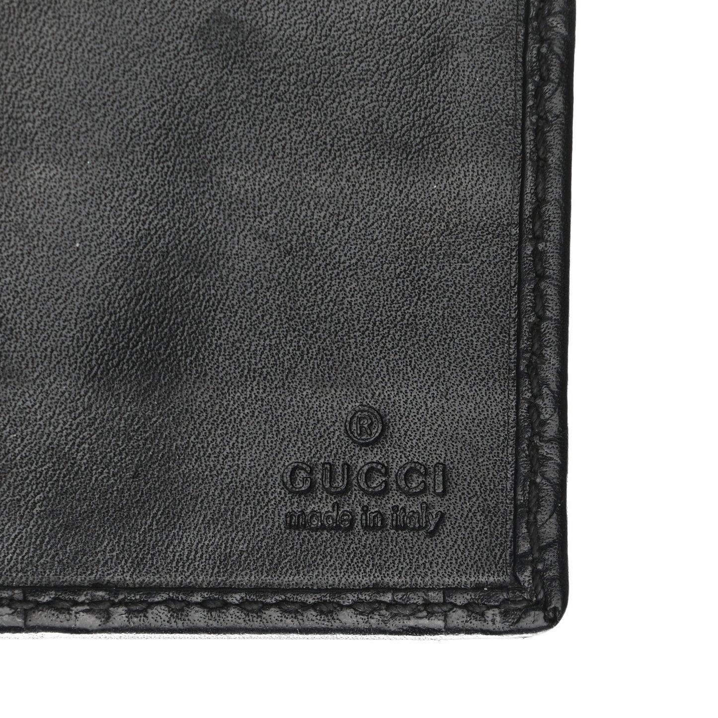 Guccissima Margaux Calfskin Metal Bar Chain Wallet Black