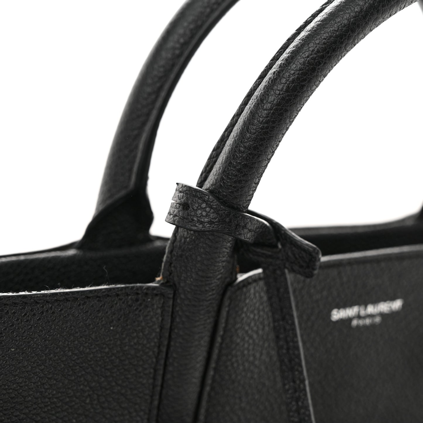 Grained Calfskin Small Cabas Rive Gauche Black