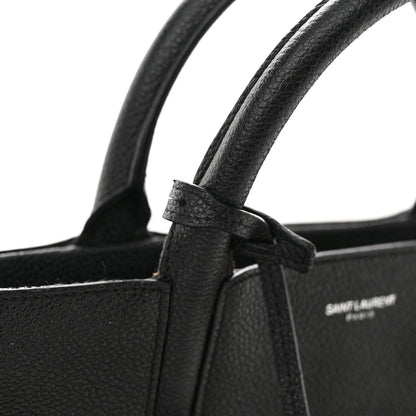 Saint Laurent Grained Calfskin Small Cabas Rive Gauche Black 18 of 22