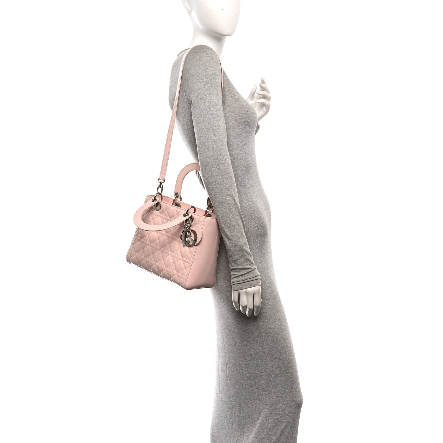 Christian Dior Patent Cannage Medium Lady Dior Rose Clair 2 of 12