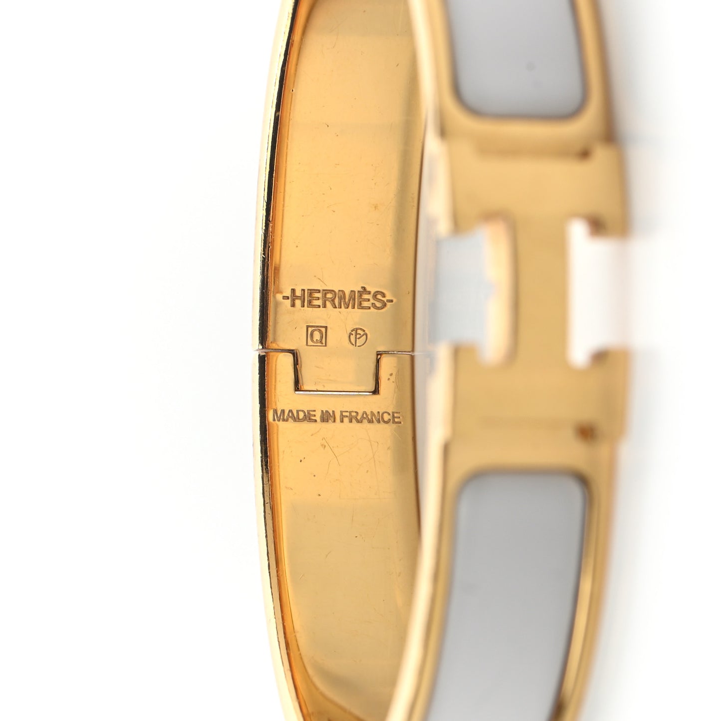 Enamel Narrow Clic Clac H Bracelet PM White
