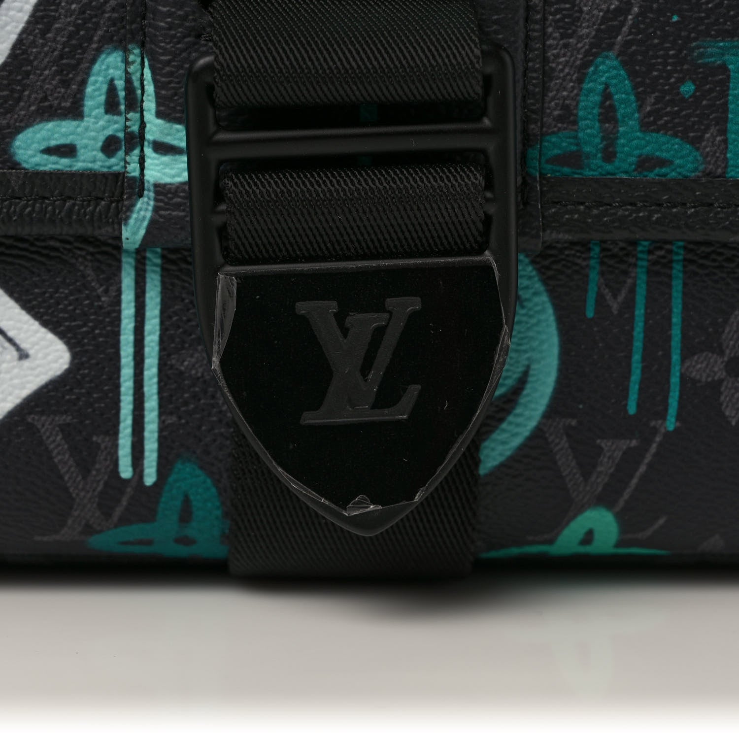 Louis Vuitton Monogram Eclipse LV Graffiti Archy Messenger MM Green Lights 9 of 9