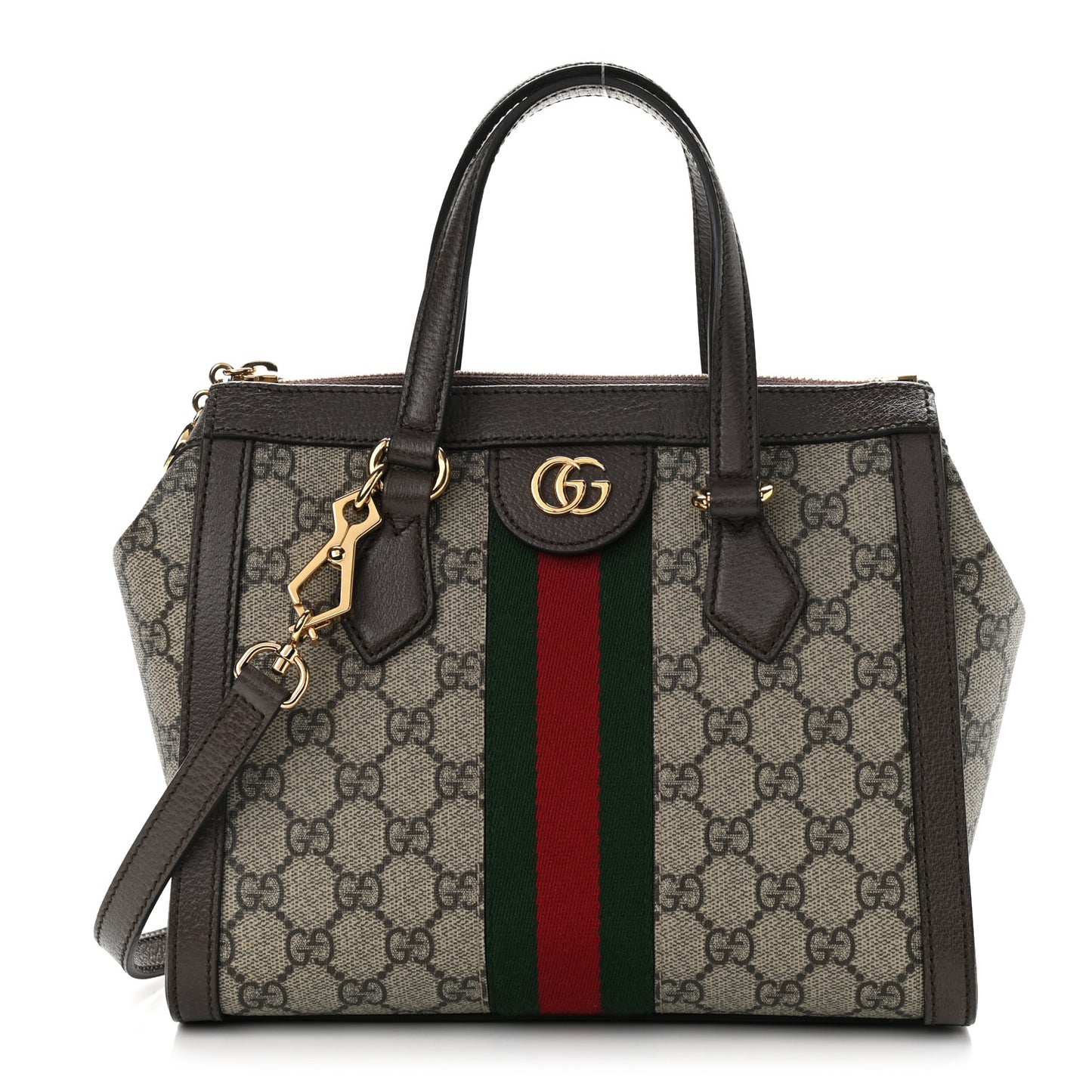 GG Supreme Monogram Small Ophidia Tote Bag Brown