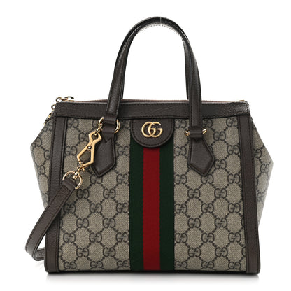 Gucci GG Supreme Monogram Small Ophidia Tote Bag Brown 1 of 11