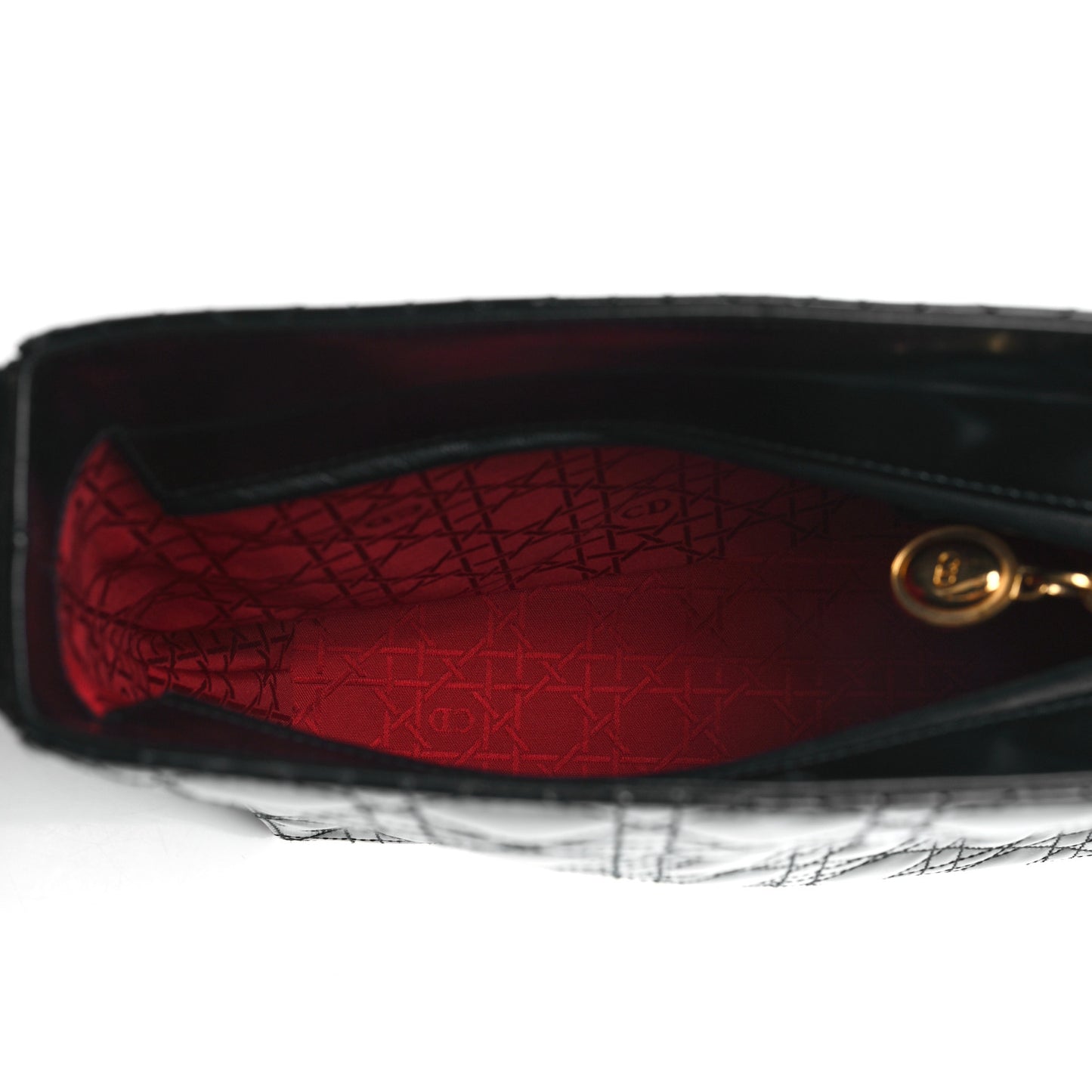Patent Cannage Shoulder Bag Black