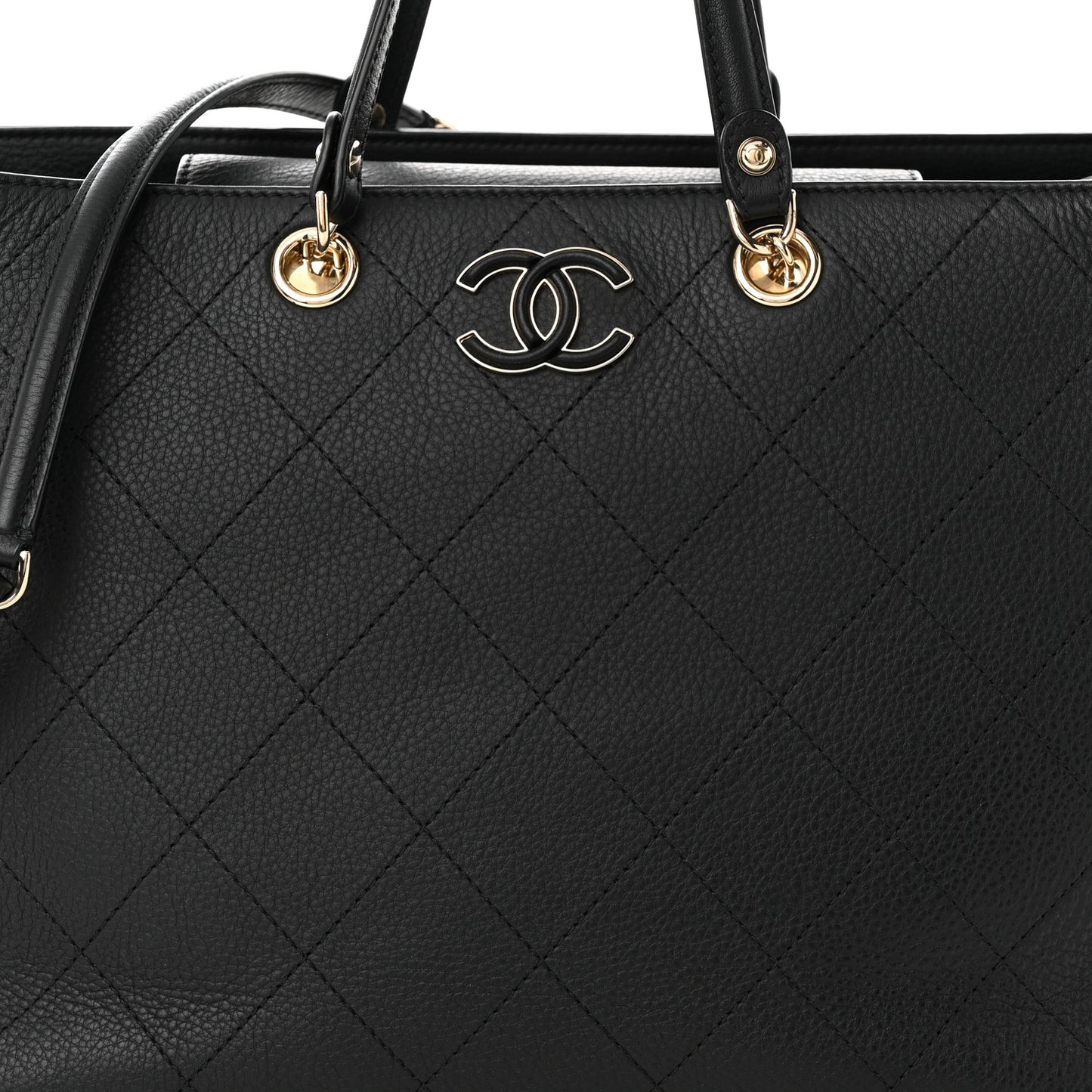 Bullskin Stitched Medium Shopping Bag Black