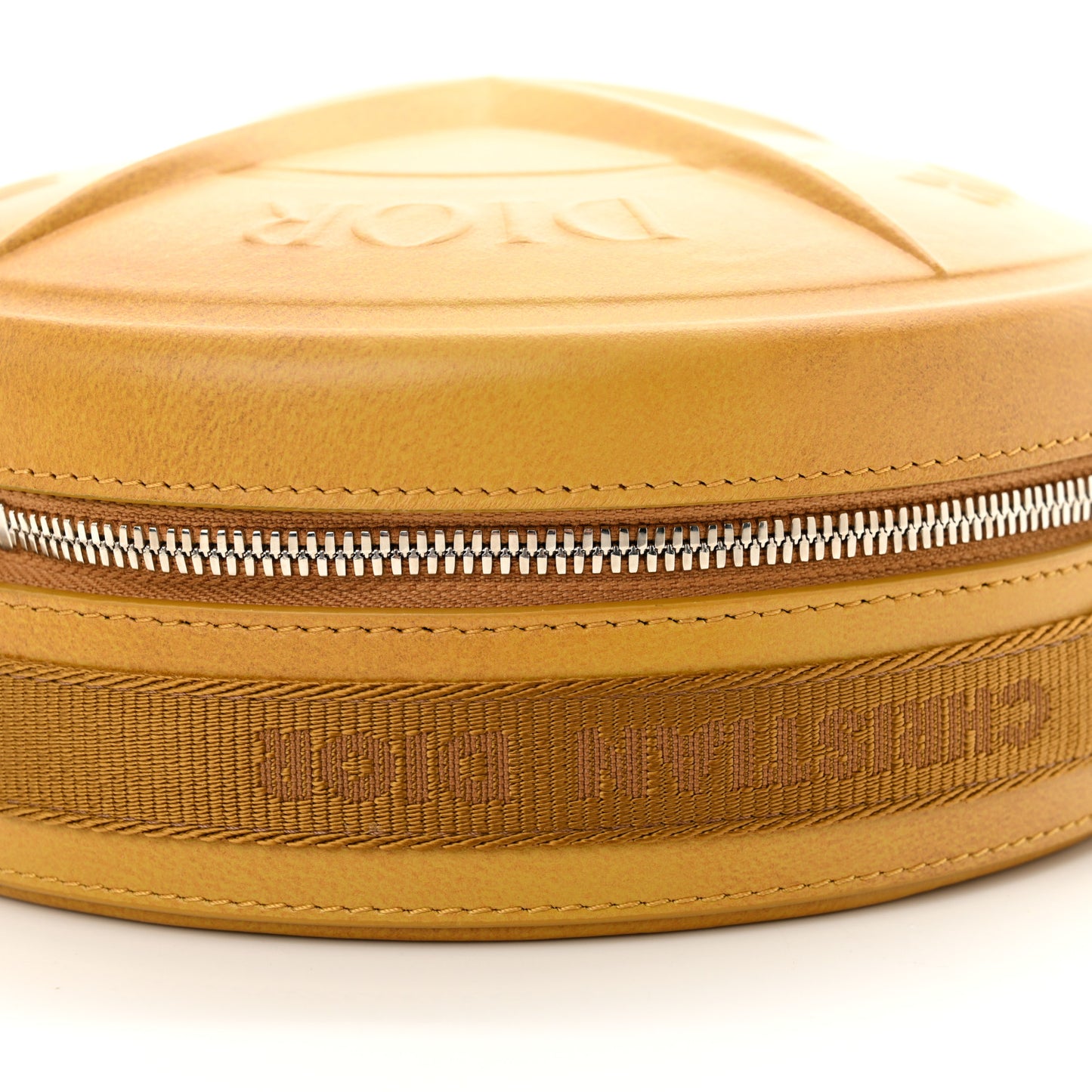 X STONE ISLAND Calfskin Mens Round Bag Tane Gold