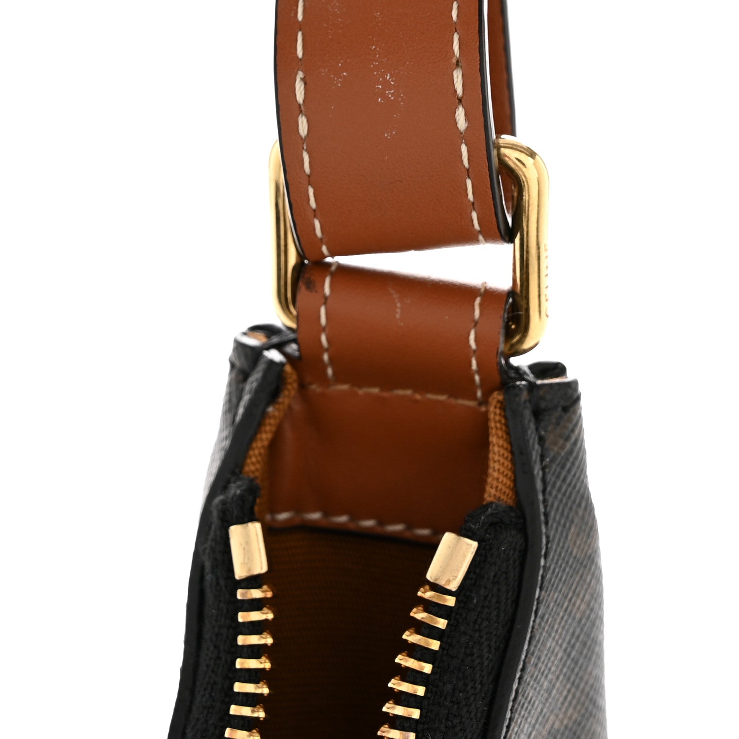 Celine Triomphe Canvas Calfskin Ava Shoulder Bag Tan 11 of 12