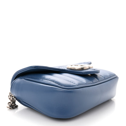 Gucci Calfskin Matelasse Aria Super Mini GG Marmont Shoulder Bag Clear Blue 4 of 10