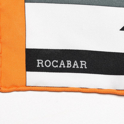 Hermes Silk Rocabar Pocket Square Orange Bleu Vert 6 of 6
